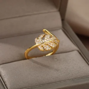 elegant geometric open ring for women 304 stainless steel with real gold plated pvd coating and artificial pearl inlay 4